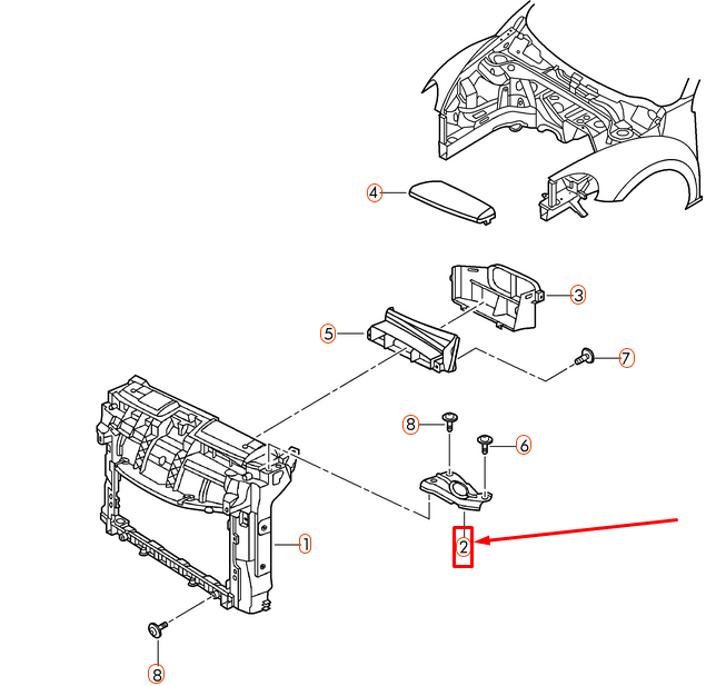 NEW VOLKSWAGEN BEETLE A5 RIGHT UPPER RADIATOR SUPPORT BRACKET 5C5805932A