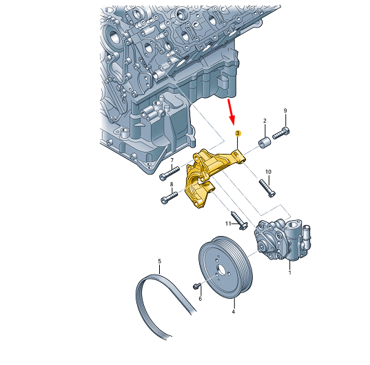 NEW VW TOUAREG 7P MK2 VANE PUMP RETAINER 06E145393H ORIGINAL