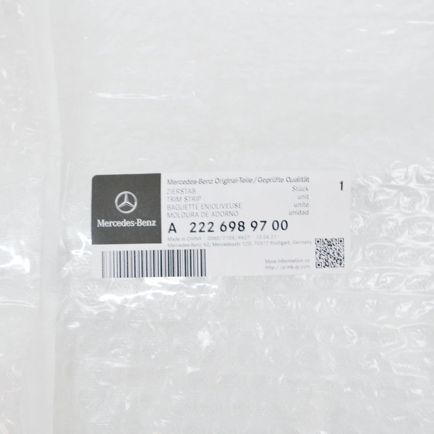 NEW MERCEDES-BENZ S W222 REAR LEFT DOOR WINDOW TRIM STRIP A2226989700 ORIGINAL