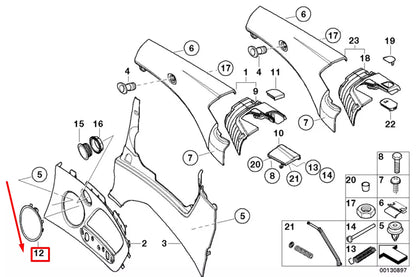 NEW BMW 3 CABRIO E46 REAR LEFT LOUDSPEAKER COVER 51438252563 8252563 ORIGINAL