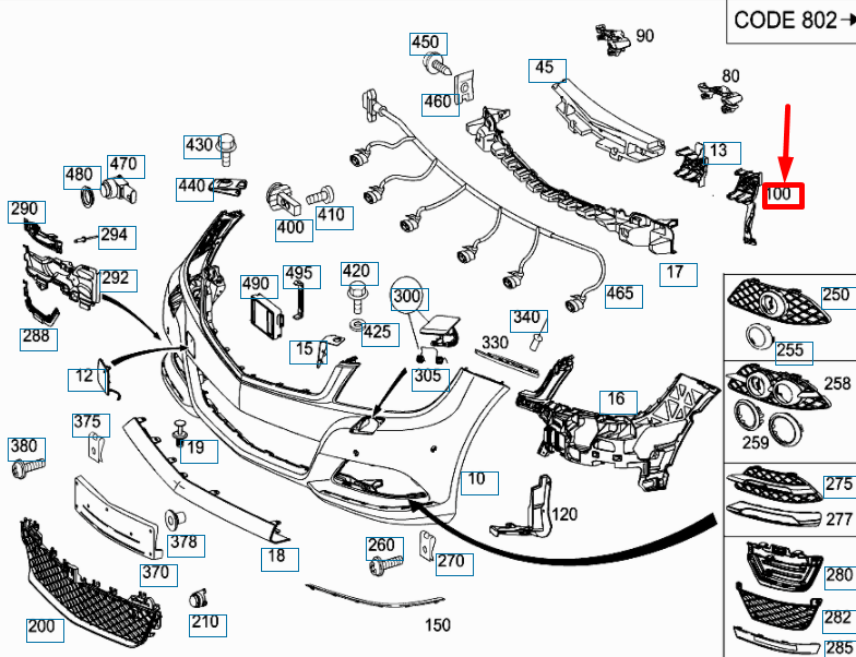NEW MERCEDES-BENZ C W204 AMG FRONT BUMPER LEFT REINFORCEMENT A2048850516