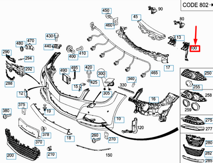 NEW MERCEDES-BENZ C W204 AMG FRONT BUMPER LEFT REINFORCEMENT A2048850516