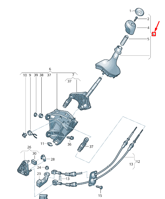 NEW VW TRANSPORTER VI T6 GEAR SHIFTING KNOB WITH BOOT 7E0711113KFEU ORIGINAL
