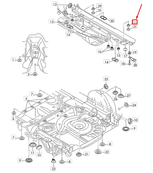 NEW AUDI A3 SPORTBACK 8P REAR JACK PAD MOUNTING 8P0802847 ORIGINAL