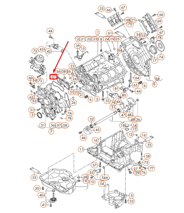 NEW AUDI A4 B8 ENGINE TIMING COVER GASKET 059103161AD ORIGINAL