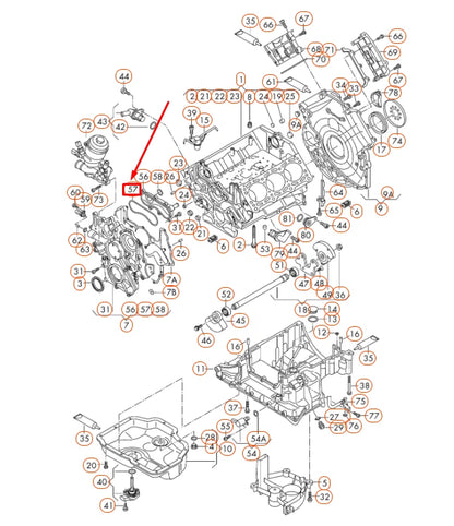 NEW AUDI A4 B8 ENGINE TIMING COVER GASKET 059103161AD ORIGINAL