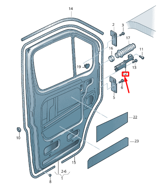new volkswagen crafter 2f mk1 front left door catch 2e0837249b original
