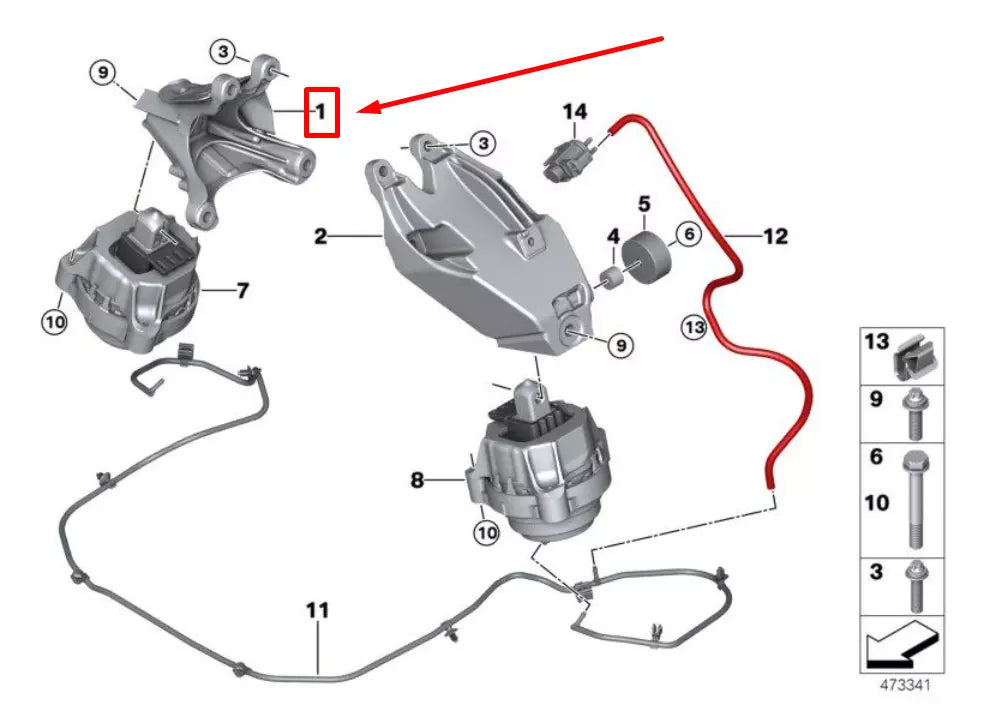 NEW BMW 5 G30 RIGHT ENGINE SUPPORTING BRACKET 6870760 22116870760 ORIGINAL