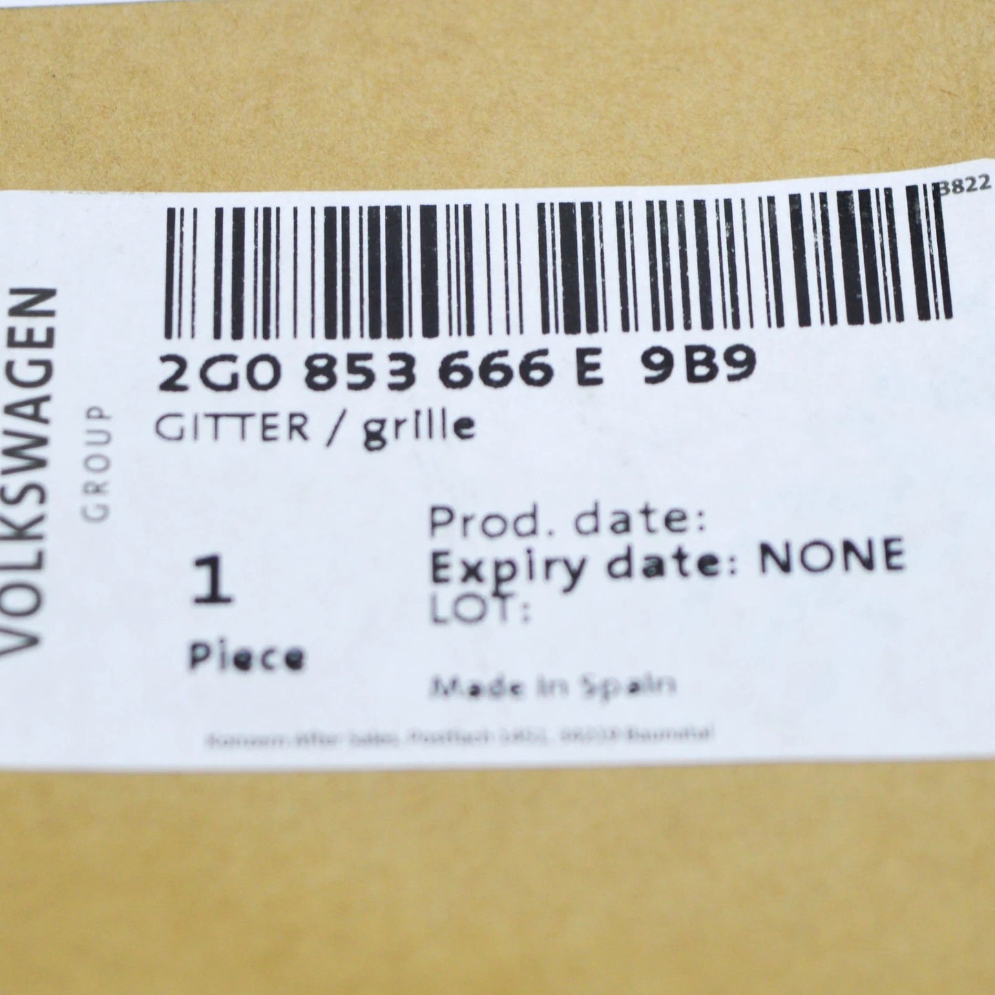 NEW VW POLO AW FRONT RIGHT FOG LIGHT AIR VENT GRILLE 2G0853666E9B9