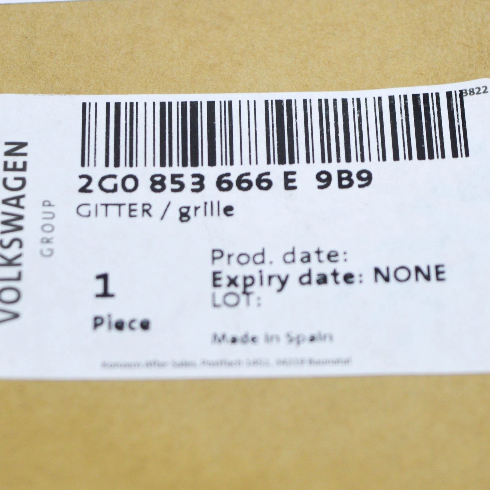 NEW VW POLO AW FRONT RIGHT FOG LIGHT AIR VENT GRILLE 2G0853666E9B9