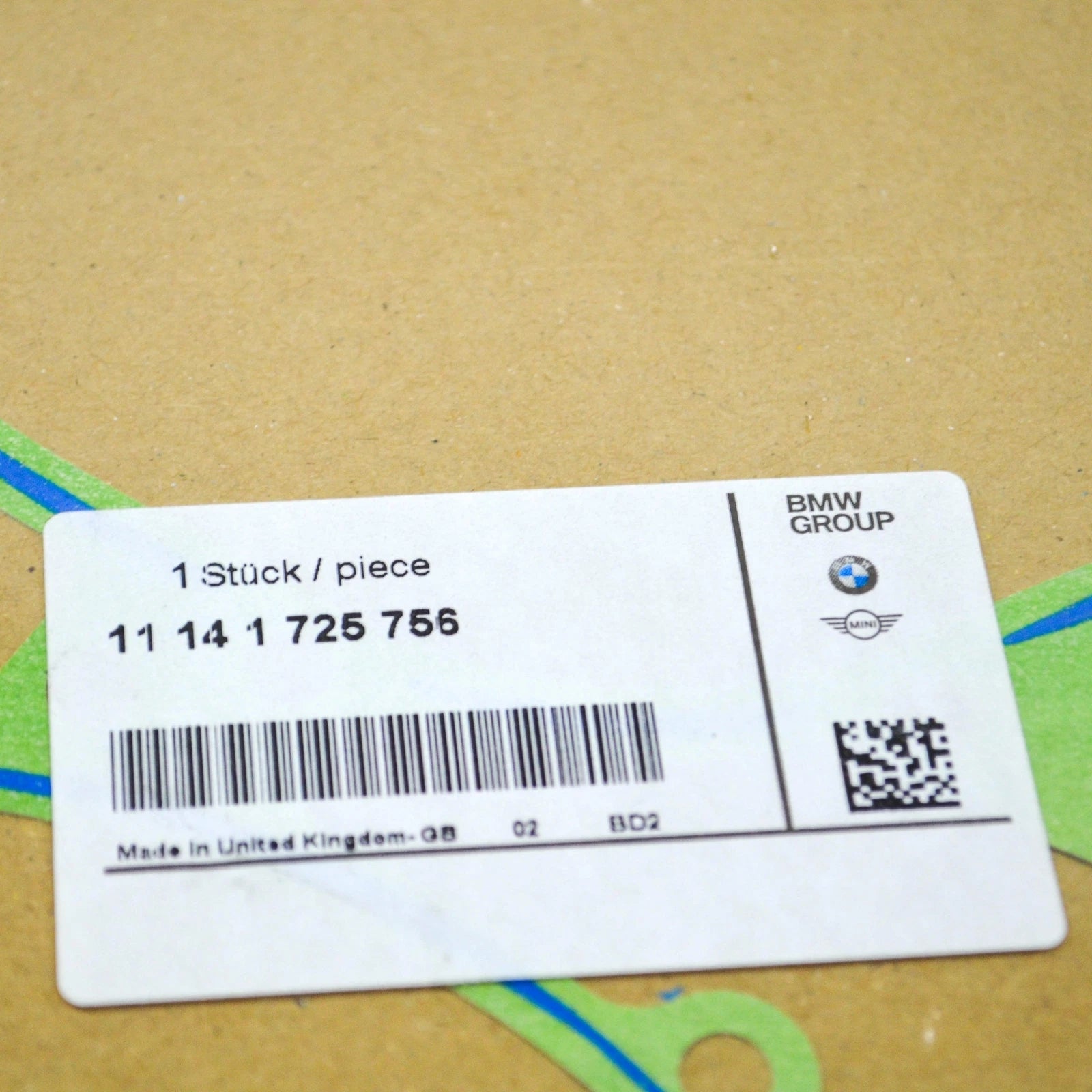 NEW BMW 7 E38 ENGINE TIMING COVER GASKET LOWER 11141725756 ORIGINAL