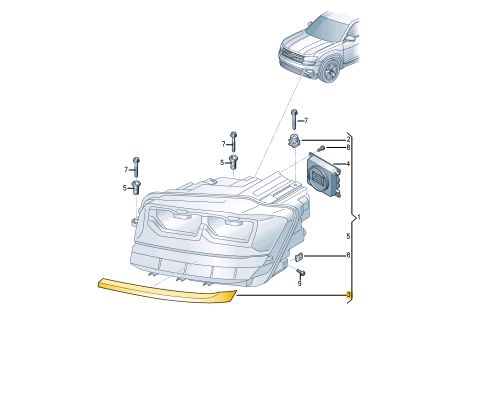 new volkswagen atlas teramont front left headlight cover trim 3cn941119 original