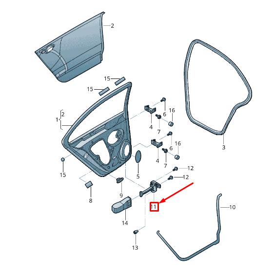 new vw jetta mk6 16 front door door catch 5c6839249c original