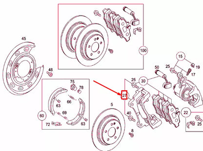 NEW MB VITO W639 REAR RIGHT WHEEL BRAKE CALIPER CARRIER A0004212406 ORIGINAL