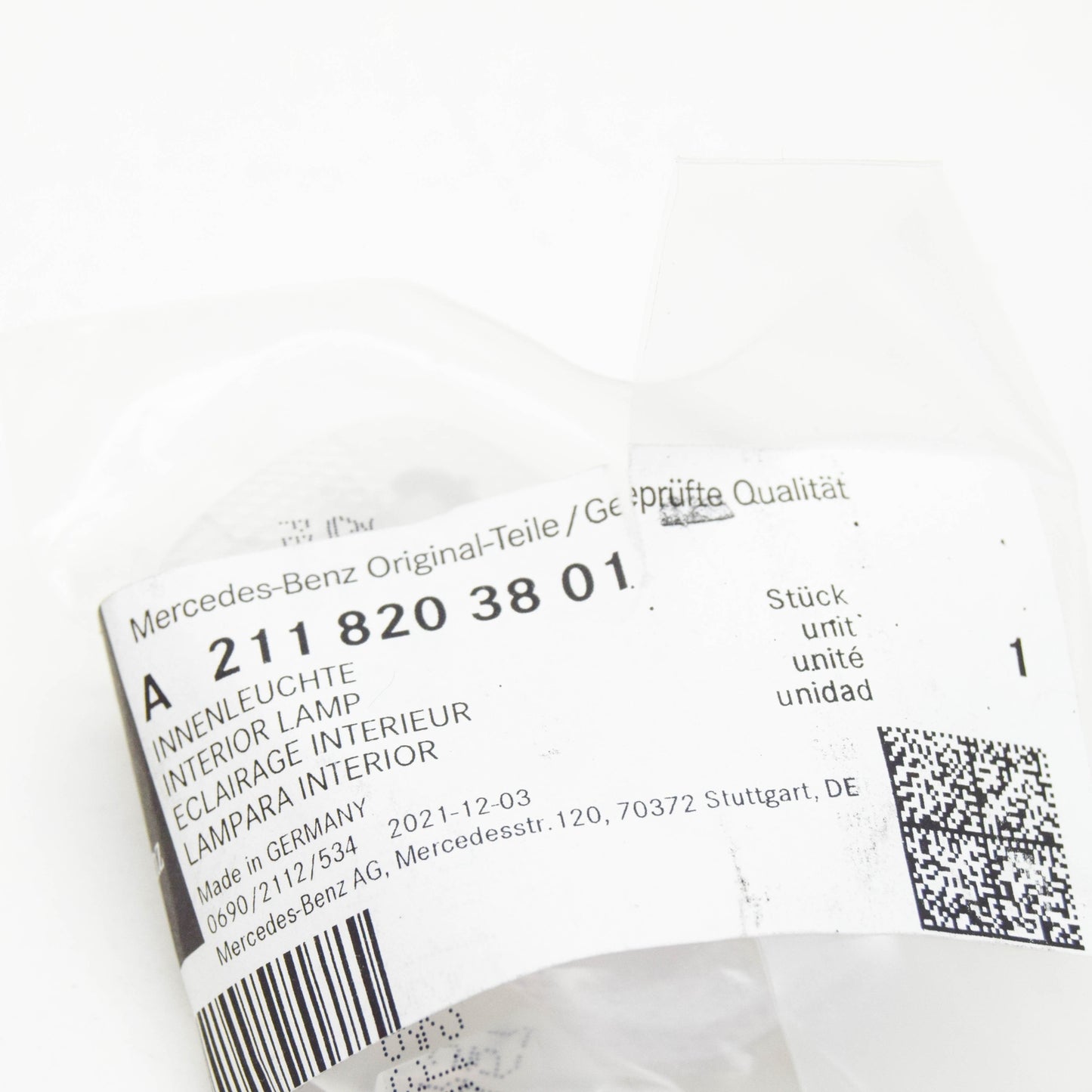 NEW MERCEDES-BENZ CL C215 INTERIOR LIGHTING LAMP A2118203801 ORIGINAL