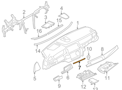 new bmw 5 f10 interior dashboar center stack moulding trim 51459209785 original