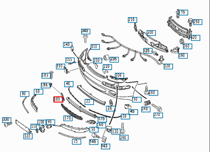 NEW MERCEDES BENZ S W220 FRONT BUMPER RIGHT SIDE GRILLE A2208850253 ORIGINAL
