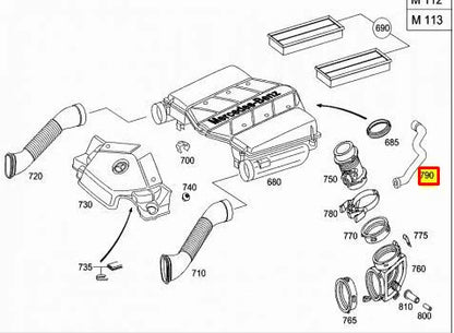 NEW MB C W202 CRANKCASE BREATHER VENT HOSE C180 PETROL A1120180482