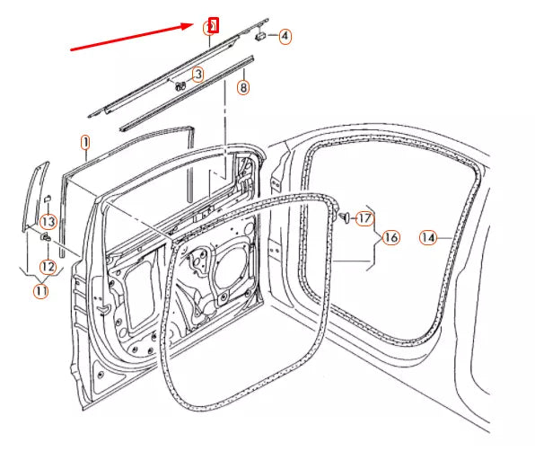 NEW AUDI Q7 4L FRONT LEFT DOOR WINDOW OUTER APERTURE SEAL 4L0837477