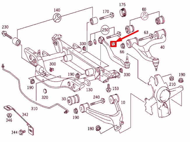 NEW MERCEDES-BENZ ML W163 REAR RIGHT TIE ROD A1633500653