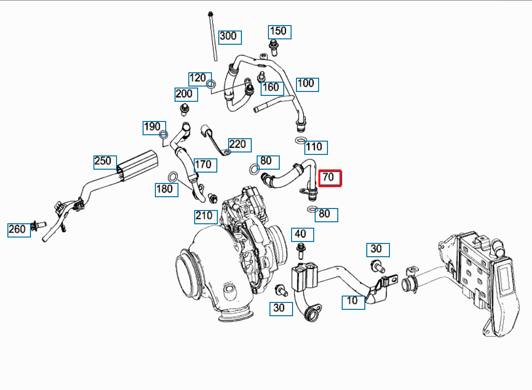 NEW MERCEDES-BENZ E W213 TURBOCHARGER WATER TUBE A6542034102 ORIGINAL