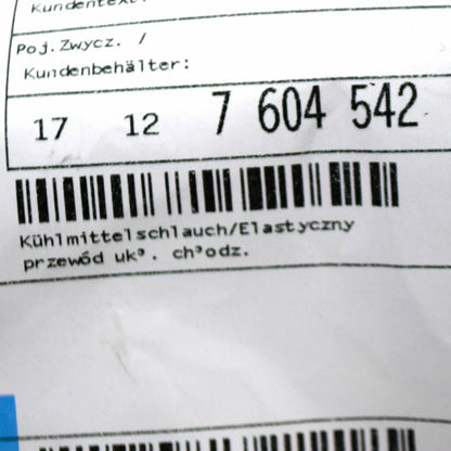 NEW BMW 3 F30 COOLANT RADIATOR HOSE 17127604542 7604542 ORIGINAL