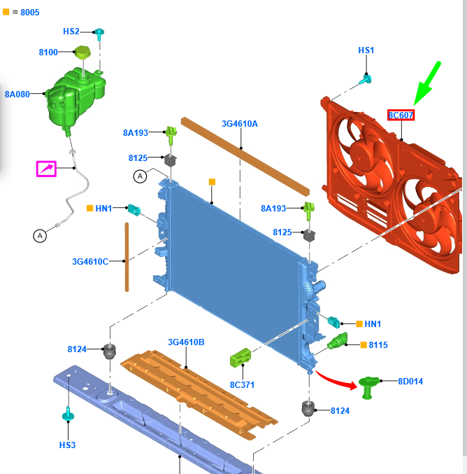 new ford mondeo mk5 engine cooling fan and motor 1866638 dg93-8c607-ee original