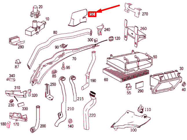 NEW MERCEDES-BENZ C W203 A-PILLAR SEAL LHD A2036984398 ORIGINAL