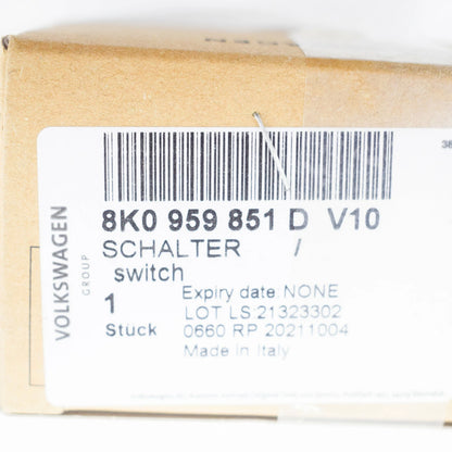 NEW AUDI A4 B8 DRIVER SIDE DOOR WINDOW CONTROL SWITCH 8K0959851DV10 2012