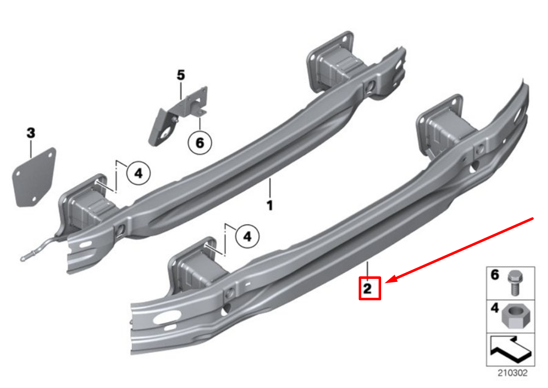 new bmw x1 e84 rear bumper reinforcement bar 2990173 51212990173 original