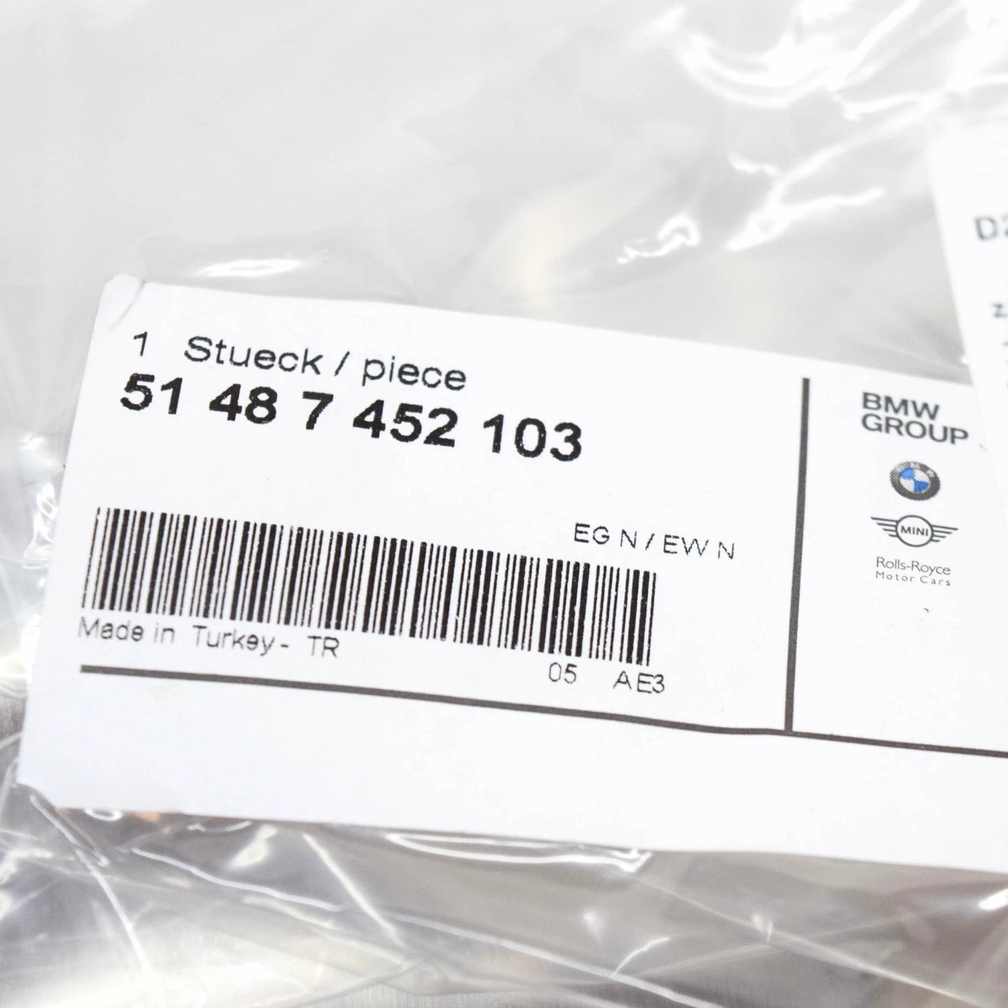 NEW BMW 5 G30 CENTER RIGHT HEAT INSULATION 51487452103 ORIGINAL