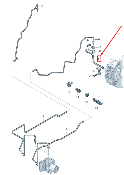 new audi r8 4s rear brake hose 420611775a original