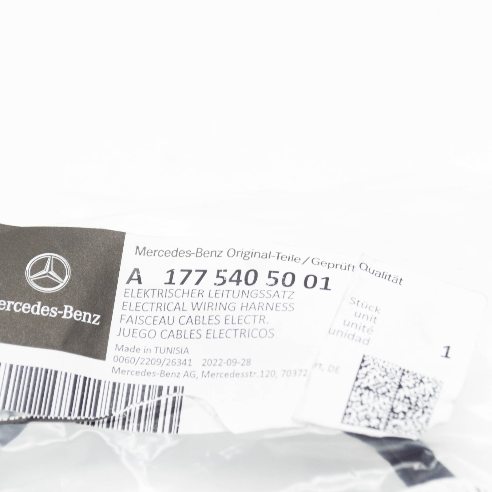 NEW MB A W177 FRONT PARKTRONIC SYSTEM WIRING HARNESS A1775405001 ORIGINAL