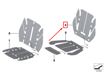 new bmw f23 front seat sports backrest heating elem. 7243564 64117243564