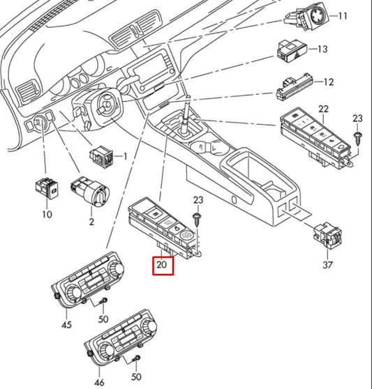 NEW VOLKSWAGEN PASSAT B7 PUSH BUTTON CONTROL PANEL RHD 3AC927238WHS