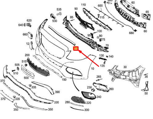 NEW MB C W205 FRONT BUMPER UPPER FRONT END SEALING A2056281300 ORIGINAL