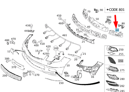 NEW MERCEDES-BENZ C W204 FRONT BUMPER LEFT IMPACT ABSORBER A2048851937 ORIGINAL