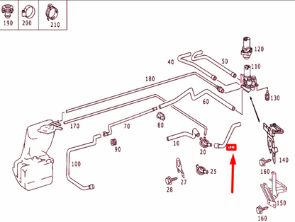 NEW MB S W220 CONNECTING TUBE TO HEAT EXCHANGER HOSE LHD A2208320194 ORIGINAL