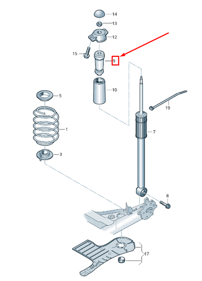 new skoda kamiq rear shock absorber stop buffer 2q0511351b original