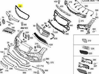 NEW MB CLS C218 FRONT GRILLE SURROUND CHROME TRIM A2188850874 ORIGINAL