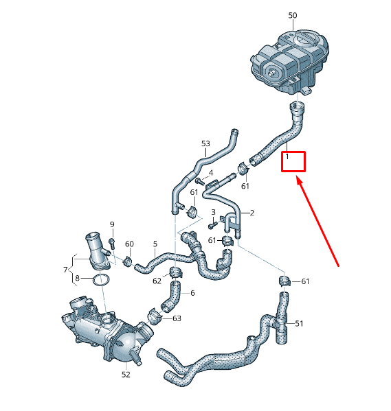 new audi a6 allroad 4g engine coolant hose 4g0122109ak original