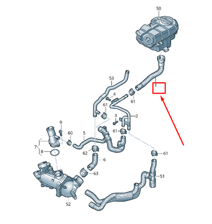 new audi a6 allroad 4g engine coolant hose 4g0122109ak original