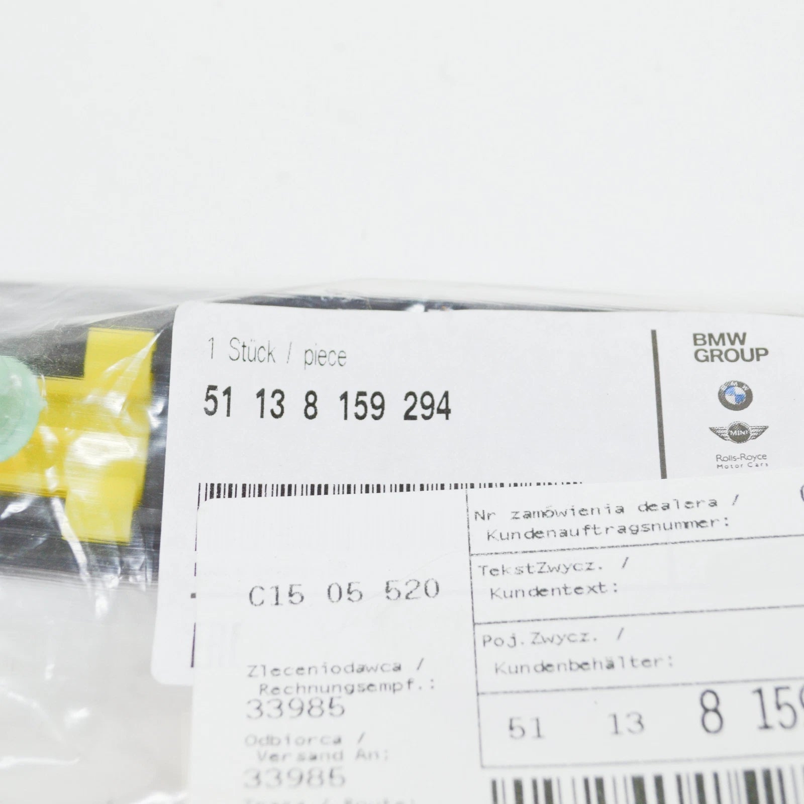 NEW BMW 5 E39 FRONT RIGHT FENDER DOOR MOULDING 51138159294 8159294 ORIGINAL