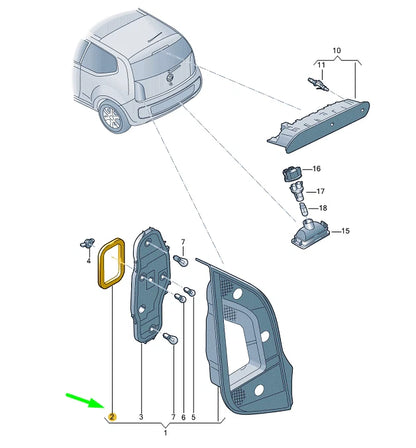 NEW VOLKSWAGEN UP REAR TAIL LIGHT SEAL 1S0945191