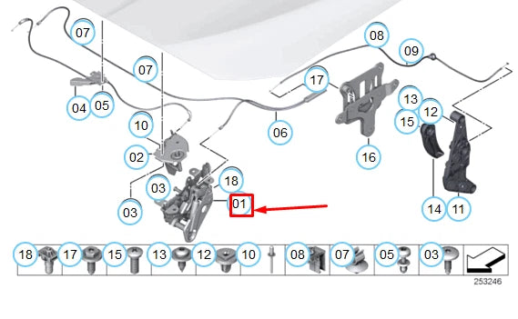 NEW BMW 5 F10 ENGINE BONNET ACTIVE LEFT LOCK 51237184441 7184441 ORIGINAL