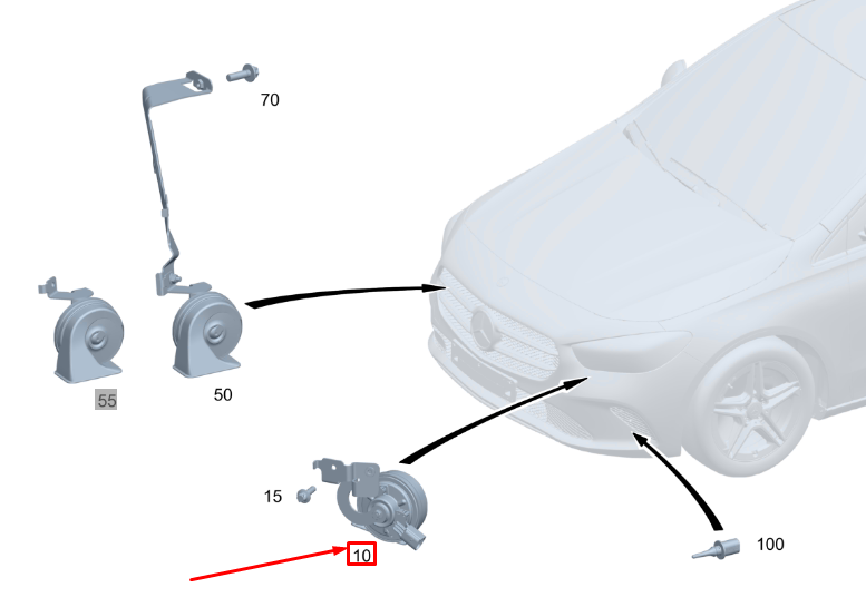 new mercedes-benz gla h247 left side horn a2475403753 original
