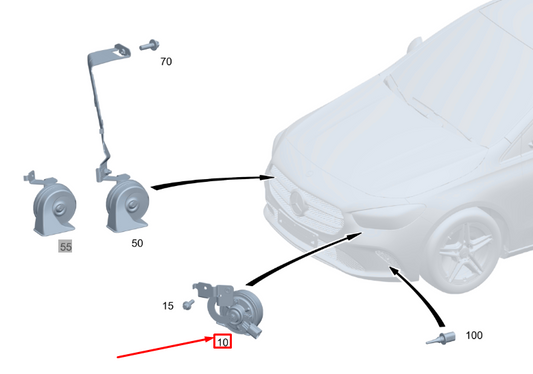 new mercedes-benz gla h247 left side horn a2475403753 original