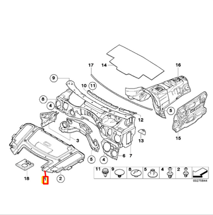 new bmw 3 e90 engine bonnet hood sound insulation 51487059260 original