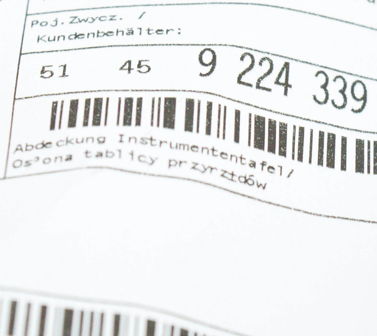 NEW BMW 6 CABRIO F12 INSTRUMENT DASH PANEL MOLDING TRIM 51459224339 ORIGINAL