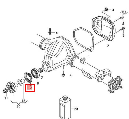 NEW VOLKSWAGEN AMAROK REAR GEAR HOUSING SEAL RING 2H0525345 2013